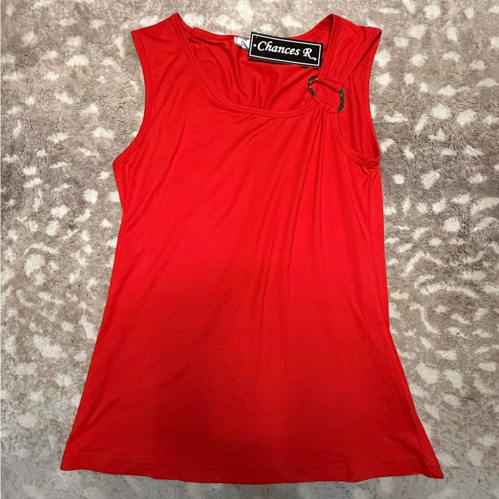 Chances R Red Ring-Detail Sleeveless Tank